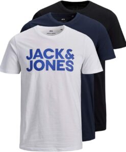 Jack & Jones Jjecorp Logo tee Camiseta Hombre (Pack de 3)