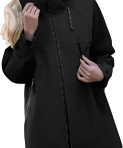 TOFOTL Chubasquero Impermeable Chaqueta Mujer Entretiempo Softshell Gabardina Abrigo Invierno Largos Deporte Softshell Chubasquero Amarillo Mujer
