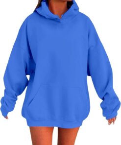 Sudadera para Mujeres Oversize con Capucha Holgada con de Forro Polar básico Liso Talla Grande Hoodie Suave y Confortable Suelto Manga Larga Suéter Cálido Pullover Otoño Invierno,S-5XL Casual