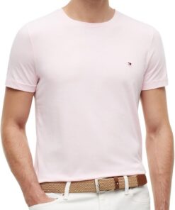 Tommy Hilfiger Camiseta de Manga Corta Hombre Stretch Slim Fit tee Cuello Redondo