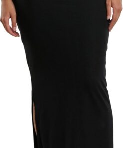 Urban Classics Ladies Rib High Slit Skirt Mujer Falda Larga Negro