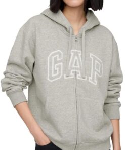 Gap Logo Hoodie Hooded Full Zip Sweatshirt Sudadera con Capucha Mujer (Pack de 1)