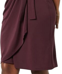 Amazon Essentials Vestido Cruzado clásico con Mangas Casquillo (Disponible en Tallas Grandes) Mujer