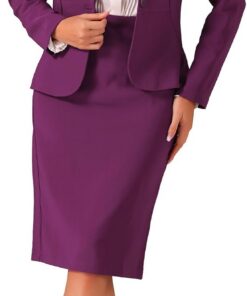 Allegra K 2 Piece Suit Skirt Set Negocios Mujer