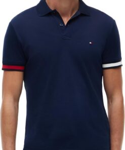 Tommy Hilfiger RWB Cuff Liquid Cotton Slim Polo Mw0mw42743 Polo S/S Hombre (Pack de 1)