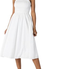 Amazon Essentials Vestido con Corpiño Nido de Abeja de Satén de Algodón de Corte Recto Mujer