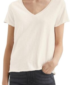 Marc OߴPolo Denim Mujer Camiseta de algodón orgánico con Cuello de Pico