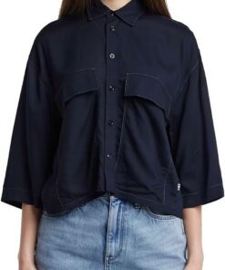 G-STAR Para Mujer Camisa Boxy, Azul (Osaka Blue D26018-D923-3873), XS