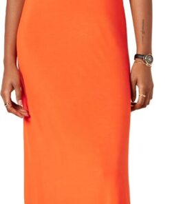 Amazon Essentials Mujer Vestido Largo de Punto con Cuello en V y Abertura Lateral