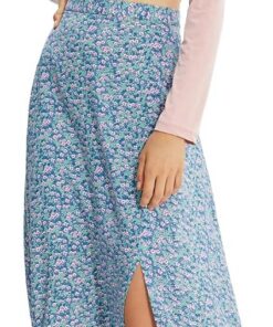 Trendyol Falda con Estampado Floral Verde Falda Mujer (Pack de 1)