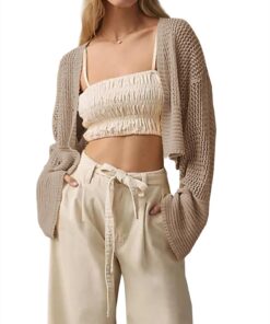 Cárdigan corto para mujer, kimonos, estilo bohemio, ligero, de verano, frente abierto, cárdigan de punto para exteriores