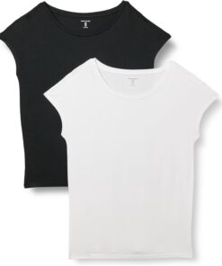 Amazon Essentials Mujer Camiseta de Jersey con Cuello de Barco de Manga Corta y Corte Estándar