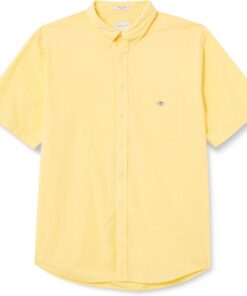 GANT Hombre Camisa Regular De Popelina Manga Corta, Light Blue