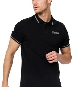 Lonsdale London Causton Hombre Polo Negro 100% algodón Regular