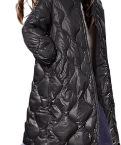 Chaqueta Larga de Algodón de Otoño Invierno para Mujer con Capucha Cuello Alto, Abrigo Parka Ropa Deportiva, Abrigo Acolchados Gruesos Cálido Largo Elegante con Cremallera Talla Grande
