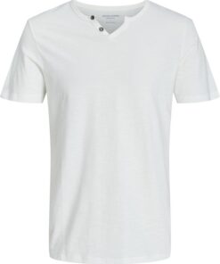JACK & JONES T-Shirt Melange Split Neck T-Shirt