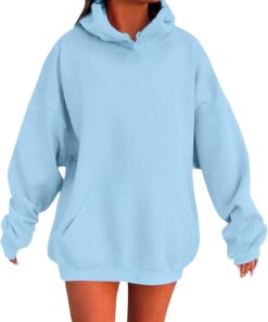 Sudadera para Mujeres Oversize con Capucha Holgada con de Forro Polar básico Liso Talla Grande Hoodie Suave y Confortable Suelto Manga Larga Suéter Cálido Pullover Otoño Invierno,S-5XL Casual