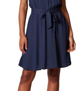 Amazon Essentials Mujer Vestido Camisero Tejido sin Mangas de Ajuste Relajado