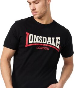 Lonsdale London Two Tone Hombre Camiseta Negro Regular