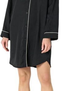 Amazon Essentials Mujer Camisón de Dormir de Satén con Botones