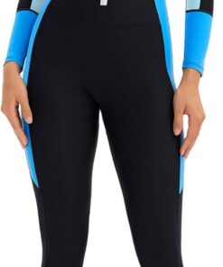 Traje de baño de una pieza de manga larga UPF 50+ con brasier integrado para mujer