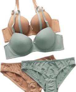 Conjunto de 2 lencería con aros para mujer, brasier push up y bragas con lazo, brasier básico