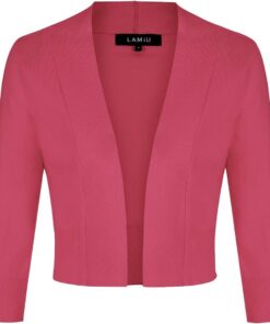 Cárdigan corto para mujer, elegante, estilo bolero, corto, vintage, casual, manga 3/4, tejido