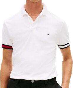 Tommy Hilfiger RWB Cuff Liquid Cotton Slim Polo Mw0mw42743 Polo S/S Hombre (Pack de 1)