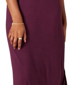 Amazon Essentials Mujer Vestido Largo de Punto con Cuello en V y Abertura Lateral