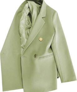 Blazers de doble botonadura para mujer, de manga larga, con solapa, cuello abatible, chaquetas de traje con bolsillos, chaqueta informal de negocios, ropa de abrigo para otoño, uso diario, oficina