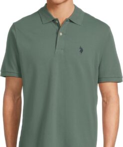 U.S. Polo Assn. Polo clásico para Hombre, Polo de piqué con Cierre de Dos Botones, Camisa de Golf de Moda de Verano | Polo de piqué con cierre de dos botones, camisa de golf de moda de verano