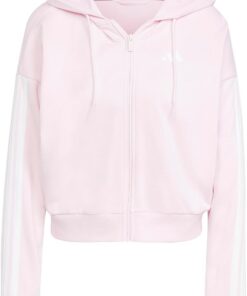adidas Women's Chaqueta con Capucha Essentials French Terry 3 Bandas