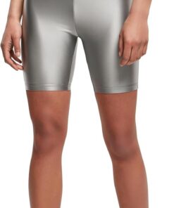 URBAN CLASSICS Leggings Cortos para Mujer, Elásticos, Cintura Alta, Efecto Metalizado, También Disponibles en Tallas Grandes, Tallas XS - 5XL