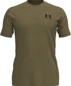 Under Armour Hombre Camiseta Holgada con Logo En El Pecho Izquierdo, Marine OD Green/Black