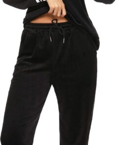 Irevial Nicki - Pijama Largo de Invierno para Mujer, de Terciopelo, Suave, de Dos Piezas, de Franela, Parte Superior y pantalón con Bolsillos