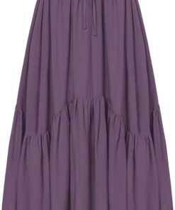 Scarlet Darkness - Falda larga para mujer de cintura alta estilo renacentista con bolsillos