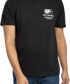 Vans Hombre Camiseta Gráfica con Espalda Apilada, Black/White