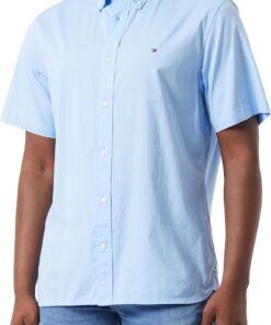 Tommy Hilfiger Camisa de Popelín para Hombre Flex Poplin Manga Corta
