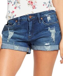 shownicer Mujer Pantalón Corto Vaquero Verano Cintura Alta Denim Shorts Básicos Pantalones Cortos High Waist Shorts Jeans con Bolsillos
