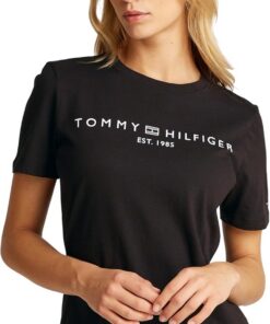 Tommy Hilfiger Camiseta de Manga Corta para Mujer Cuello Redondo