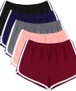 URATOT, Pantalones Cortos elásticos de algodón para Mujer, para Gimnasio, Yoga, Verano, Correr, Danza, 2 Unidades