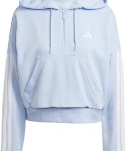 adidas Women's Sudadera con Capucha Essentials French Terry Quarter-Zip 3 Bandas