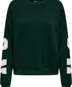 ONLY Onlsweat L/S Back/Sleeve Print Swt Noos Sudadera De Corte Suelto con Cuello O para Ropa Casual Mujer (Pack de 1)