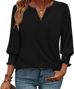 Blusas para mujer, elegantes, informales, de manga 3/4, camisetas de moda para verano y otoño, tallas M-3XL