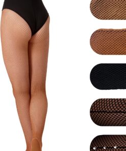 Medias profesionales de malla para danza, lisas, costura trasera o diamante de costura trasera para baile latino Tap Jazz Dance en color caramelo tostado y negro