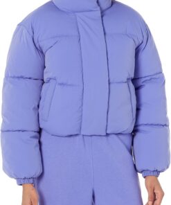 Amazon Essentials Mujer Chaqueta Acolchada y Recortada con Cremallera Completa (Acolchado Mate o Forro Polar)