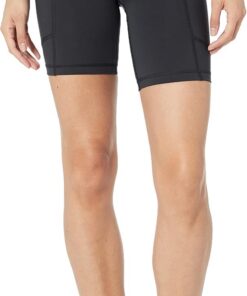 Amazon Essentials Mujer Pantalones Cortos de Ciclista de Cintura Alta Que Absorben la Humedad y con Bolsillos