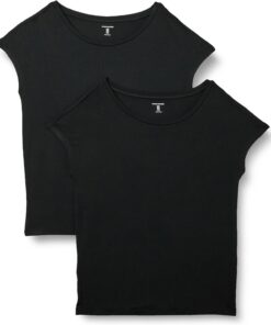 Amazon Essentials Mujer Camiseta de Jersey con Cuello de Barco de Manga Corta y Corte Estándar