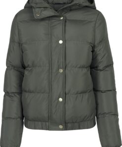 Urban Classics Ladies Hooded Puffer Jacket Mujer Chaqueta entre-tiempo Negro