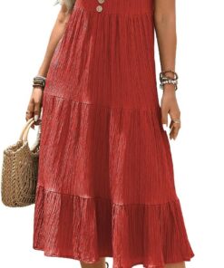 Vestido elegante de verano para mujer, cuello en V, a rayas, sin mangas, ajustado y acampanado, casual, DJ529